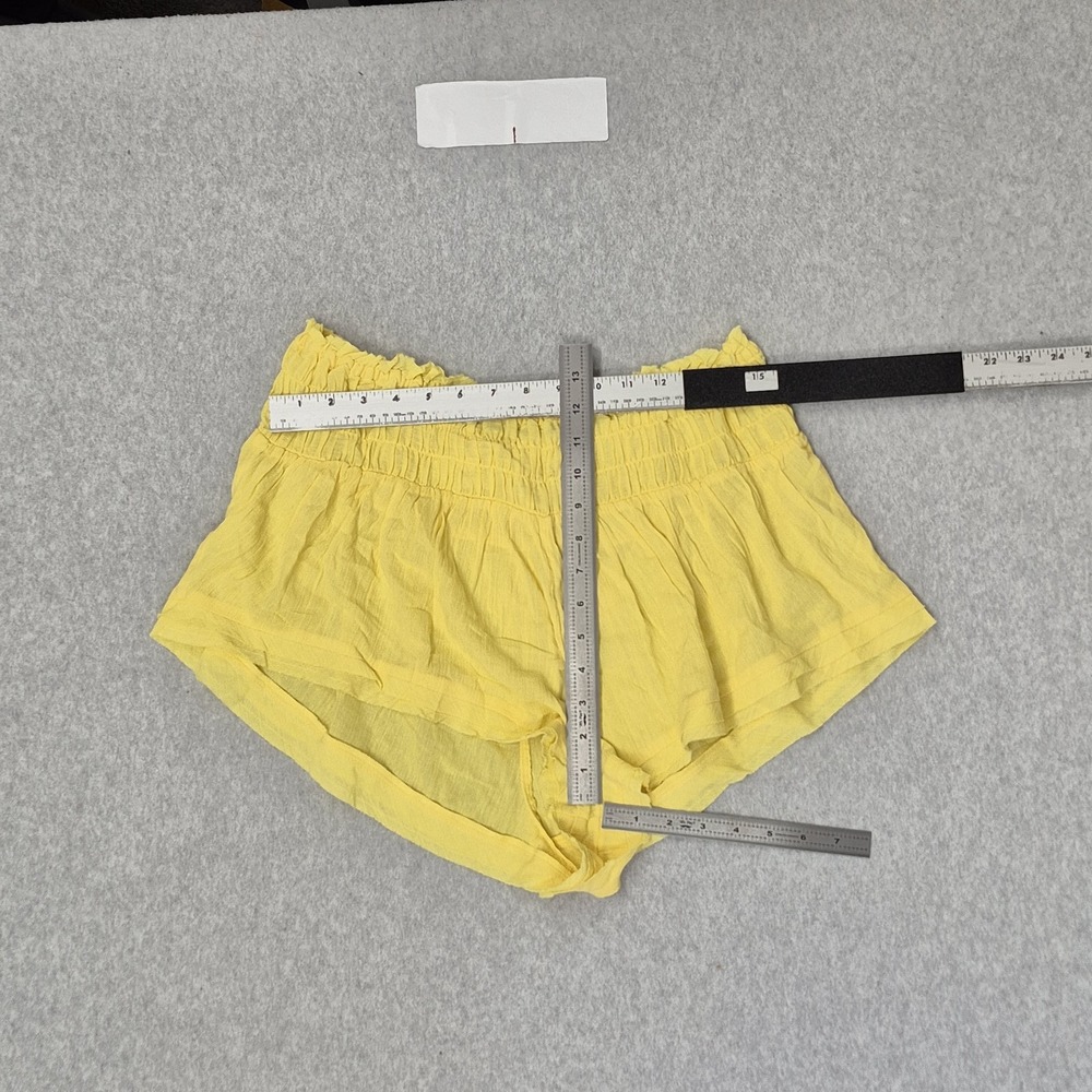 Anthropologie Women Shorts L Yellow Smocked Pull On NWt - Picture 7 of 13